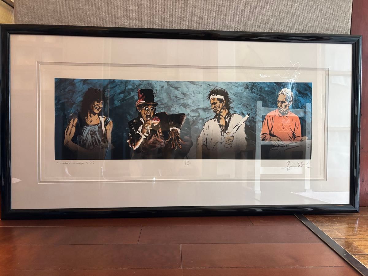 ローリングストーンズ サイン シルクスクリーン ロンウッド 版画