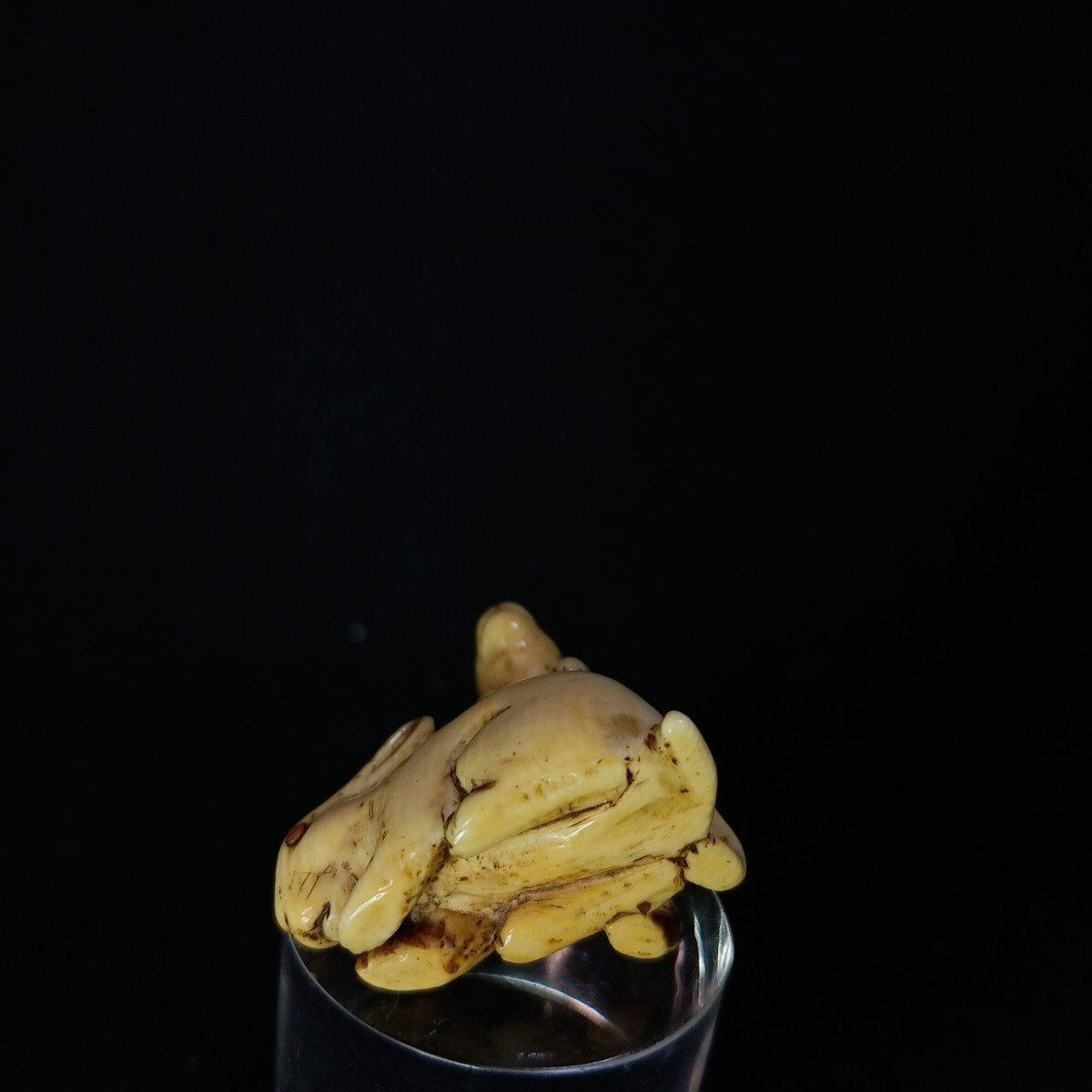 江戸時代 根付 「夫婦うさぎ 図」 無銘だが名品