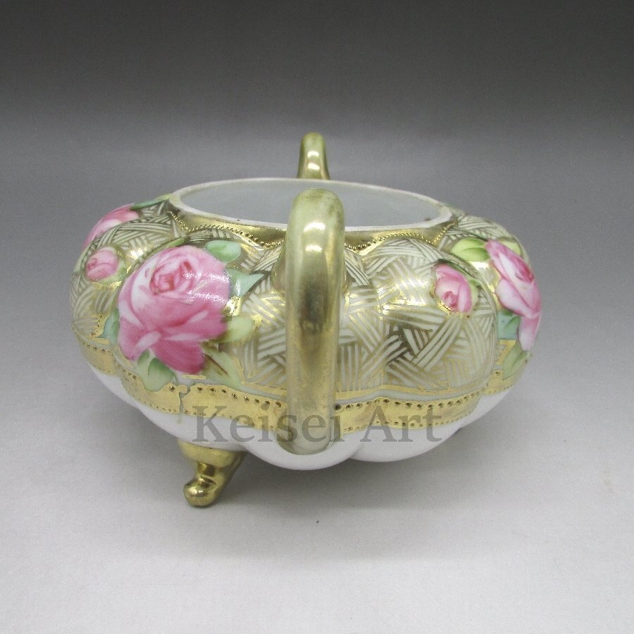オールドノリタケ 金彩薔薇文シュガーポット 【1906-1921年頃 ノリタケ
