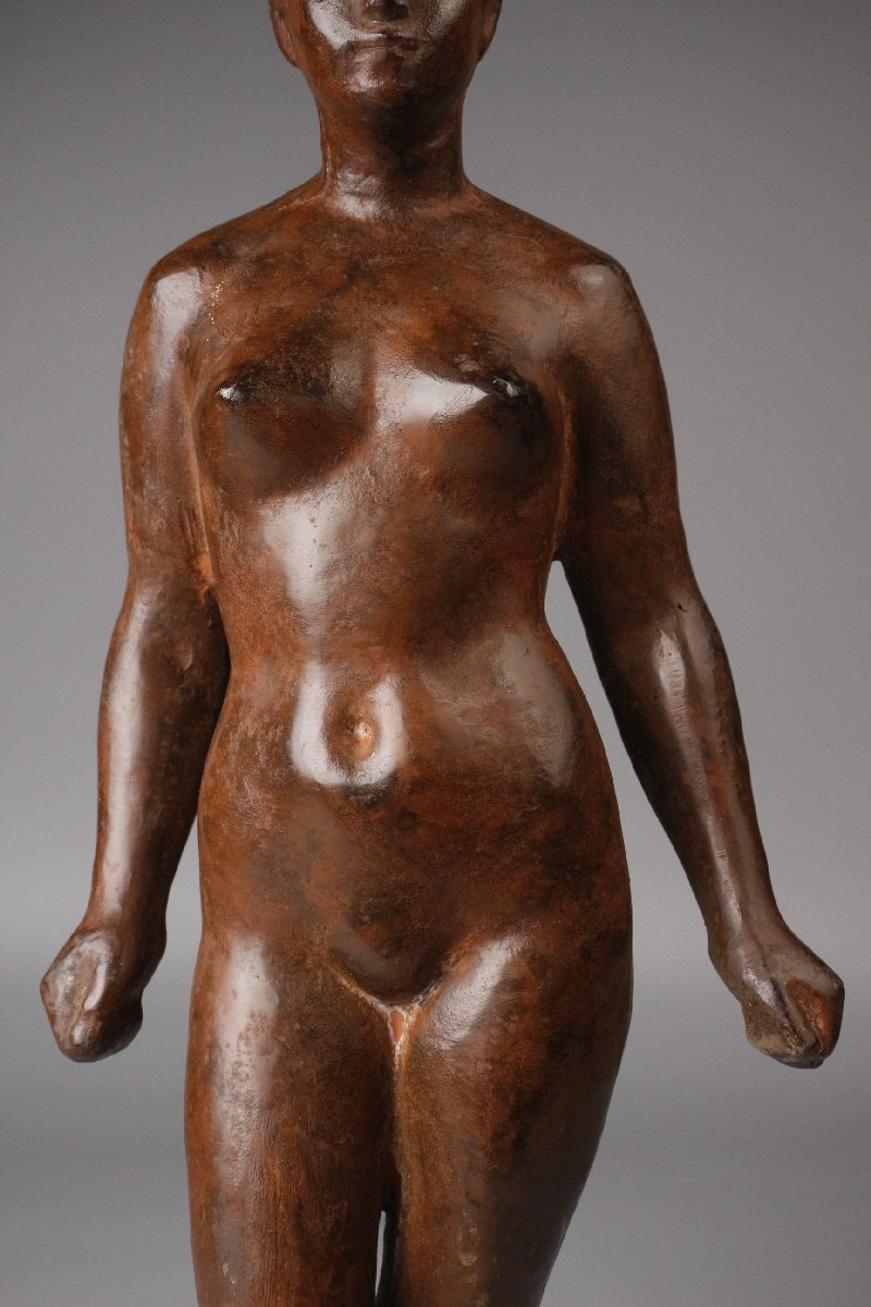 LIG】日展彫刻家 三枝惣太郎 ブロンズ 裸婦像 特大48㎝ 5.2kg 女性像