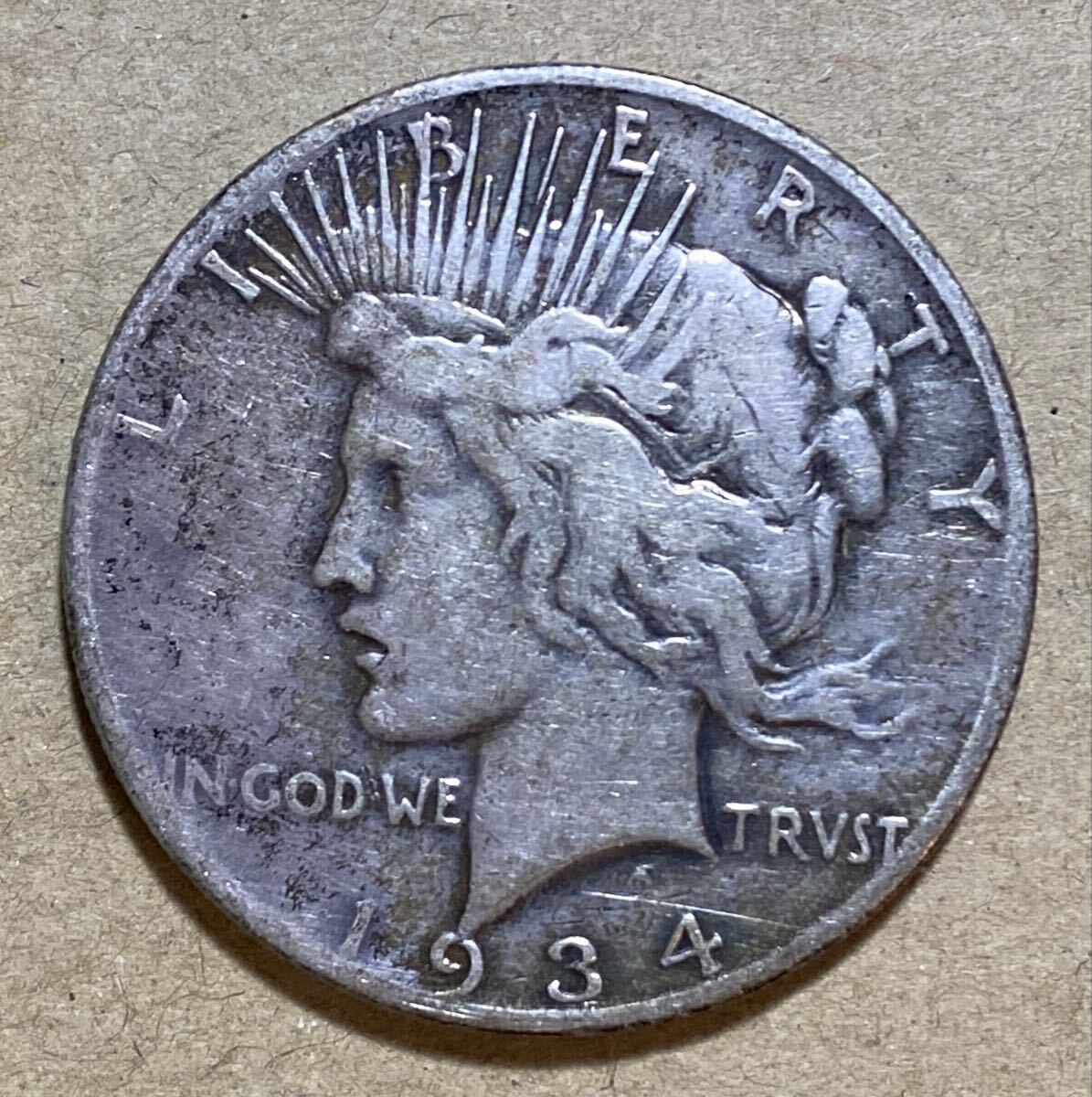 アメリカ 1934 1ドル銀貨 ピース ピースダラー 1934年 1ドル銀貨 AU