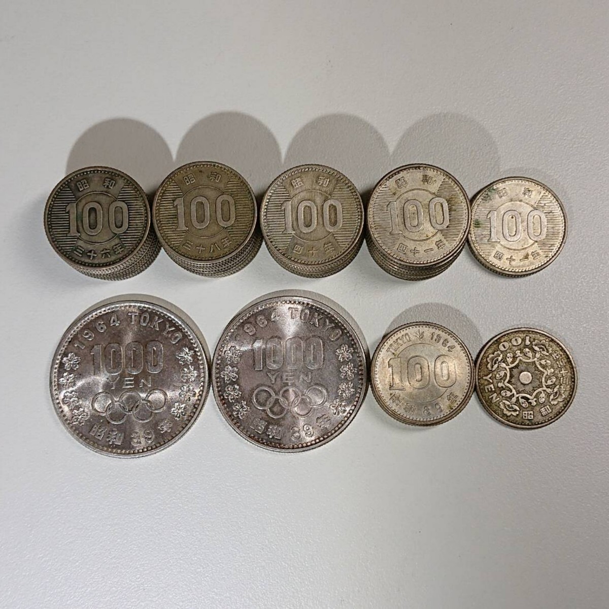 □100円 銀貨 稲穂42枚 鳳凰1枚 東京オリンピック4枚 1000円 銀貨2枚