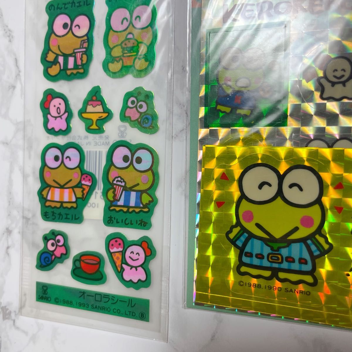 希少未使用】1990年 けろけろけろっぴ オーロラ プリズムシール 当時物