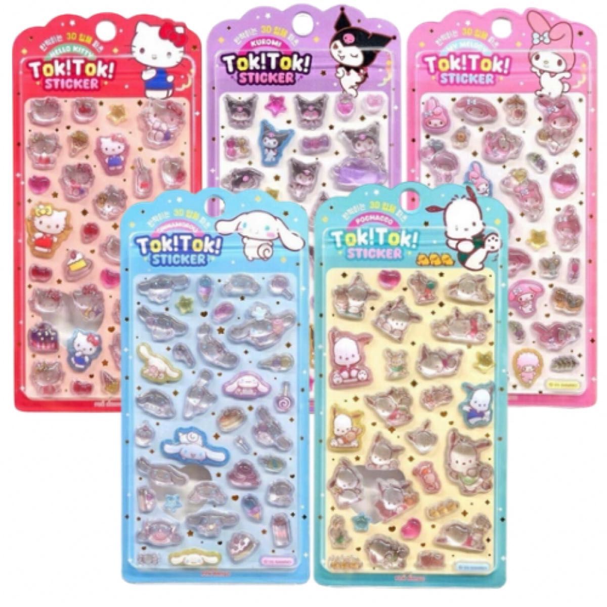 正規品】 韓国限定 サンリオ ボンボンドロップシール 5枚セット 🎀NEW