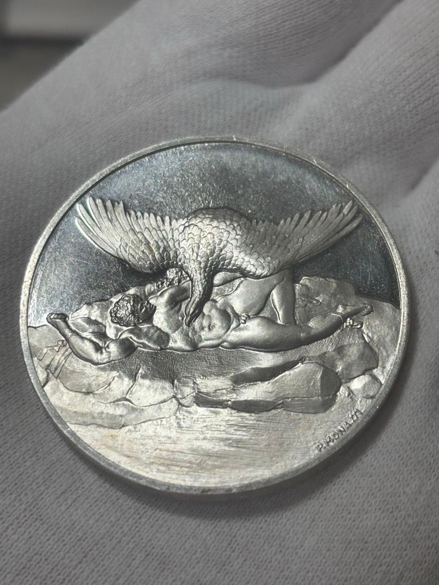 純銀製】ミケランジェロ生誕五百年記念純銀メダル 純銀刻印有り 重量40