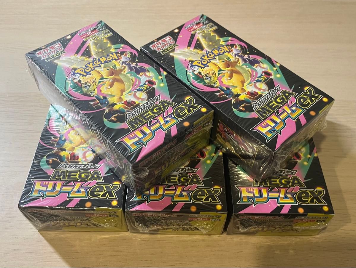 ポケモンカードMEGA ドリーム exシュリンク付5box MEGAドリームex
