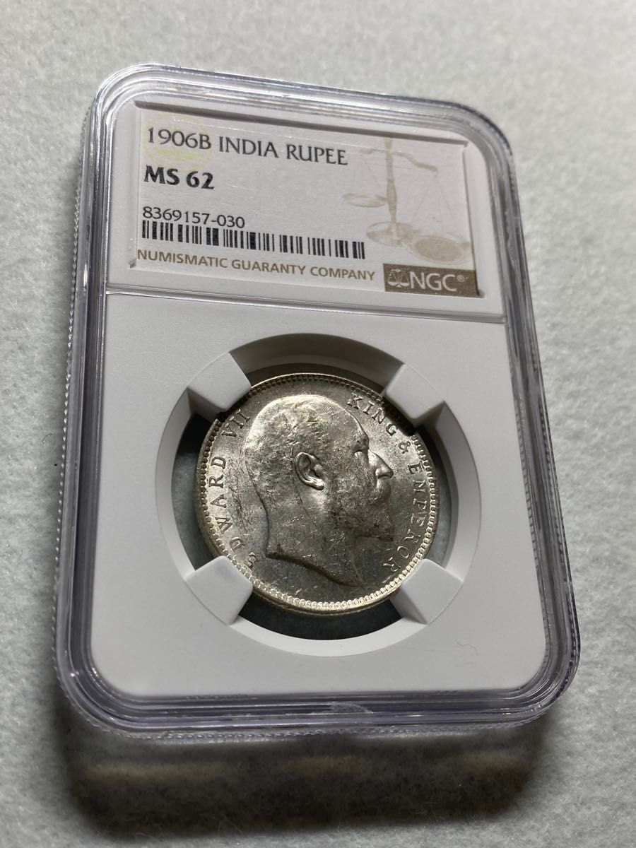 1906年 英領インド ルピー銀貨 エドワード7世 NGC MS62高鑑定品｜Yahoo