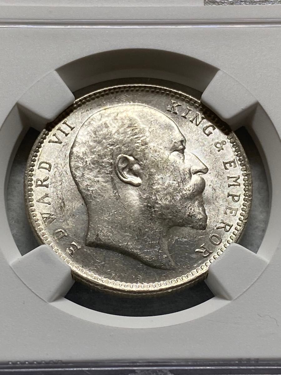 1906年 英領インド ルピー銀貨 エドワード7世 NGC MS62高鑑定品｜Yahoo