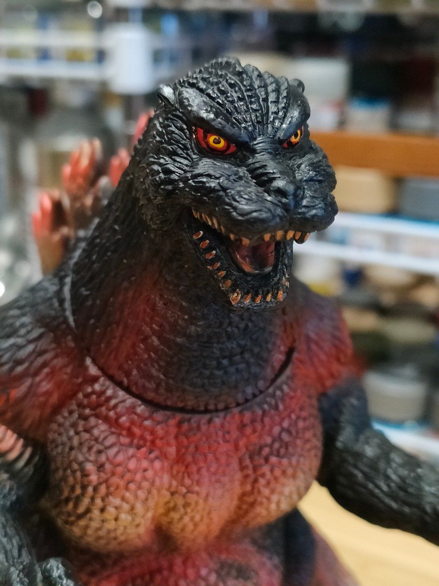 ゴジラ 1995 ソフビ リペイント バンダイ バーニングゴジラ 東宝 怪獣