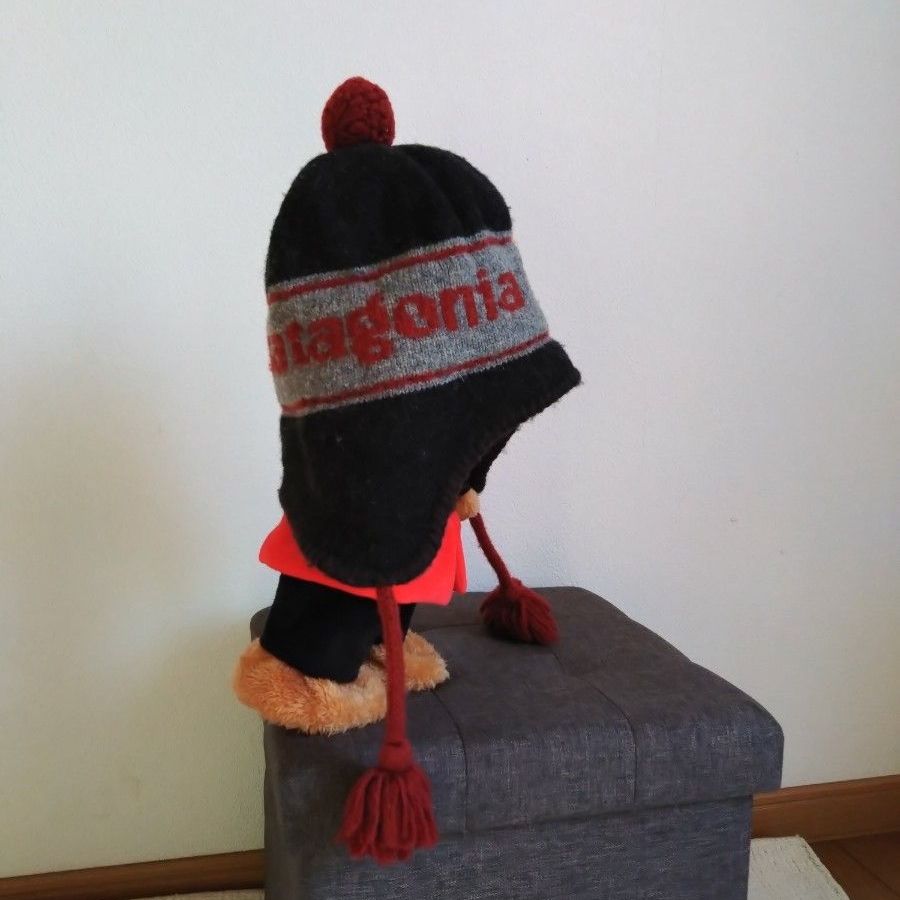 レア Patagonia ニット帽 耳あて ポンポン KIDS BIG ロゴ パタゴニア