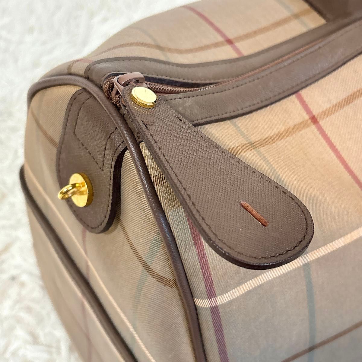 大容量】 Burberrys バーバリー ボストンバッグ チェックビンテージ 鍵