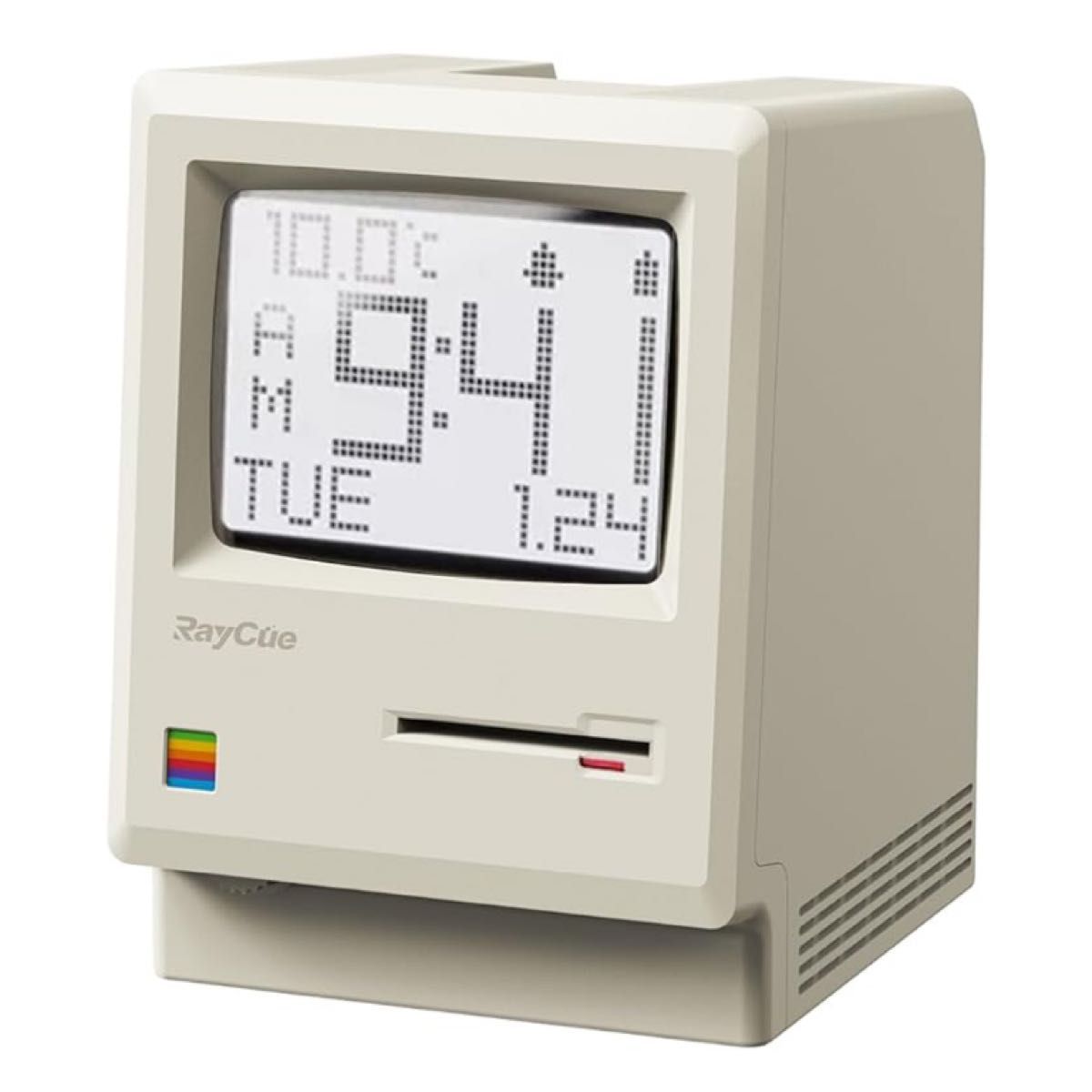 1984レトロデザイン デジタル時計 ダイヤル式調光 多機能アラーム 温度