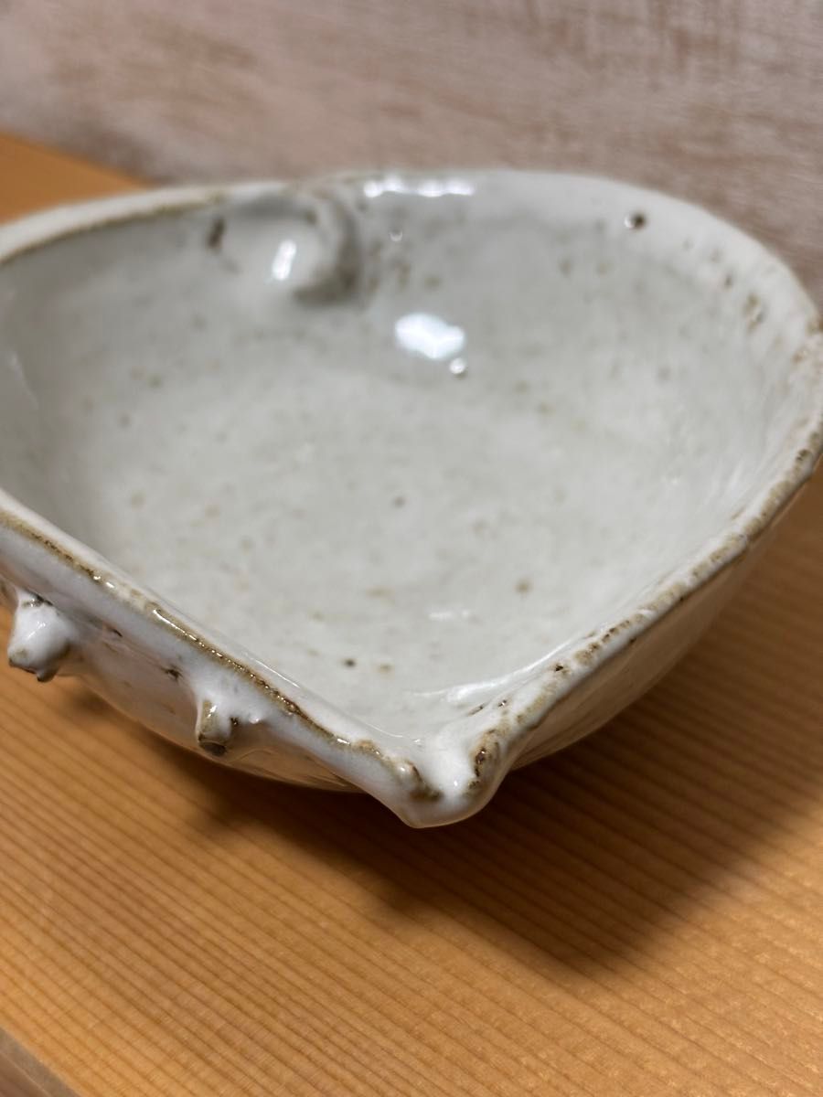 大華山鳥雲窯 納富鳥雲 萩焼 鮑形 向付 片口 鉢 小鉢 皿 白萩 鬼萩 白