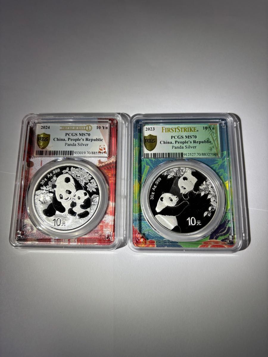 2024年中国パンダ銀貨 PCGS MS70最高鑑定 FDI初日鑑定品