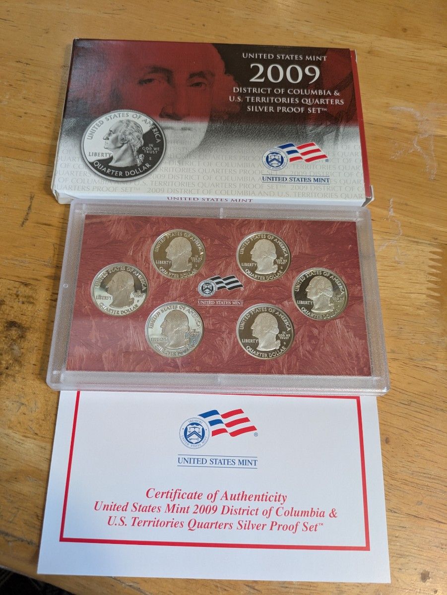 2009年クォーターダラー シルバープルーフ銀貨セット 品位SV900 6個入