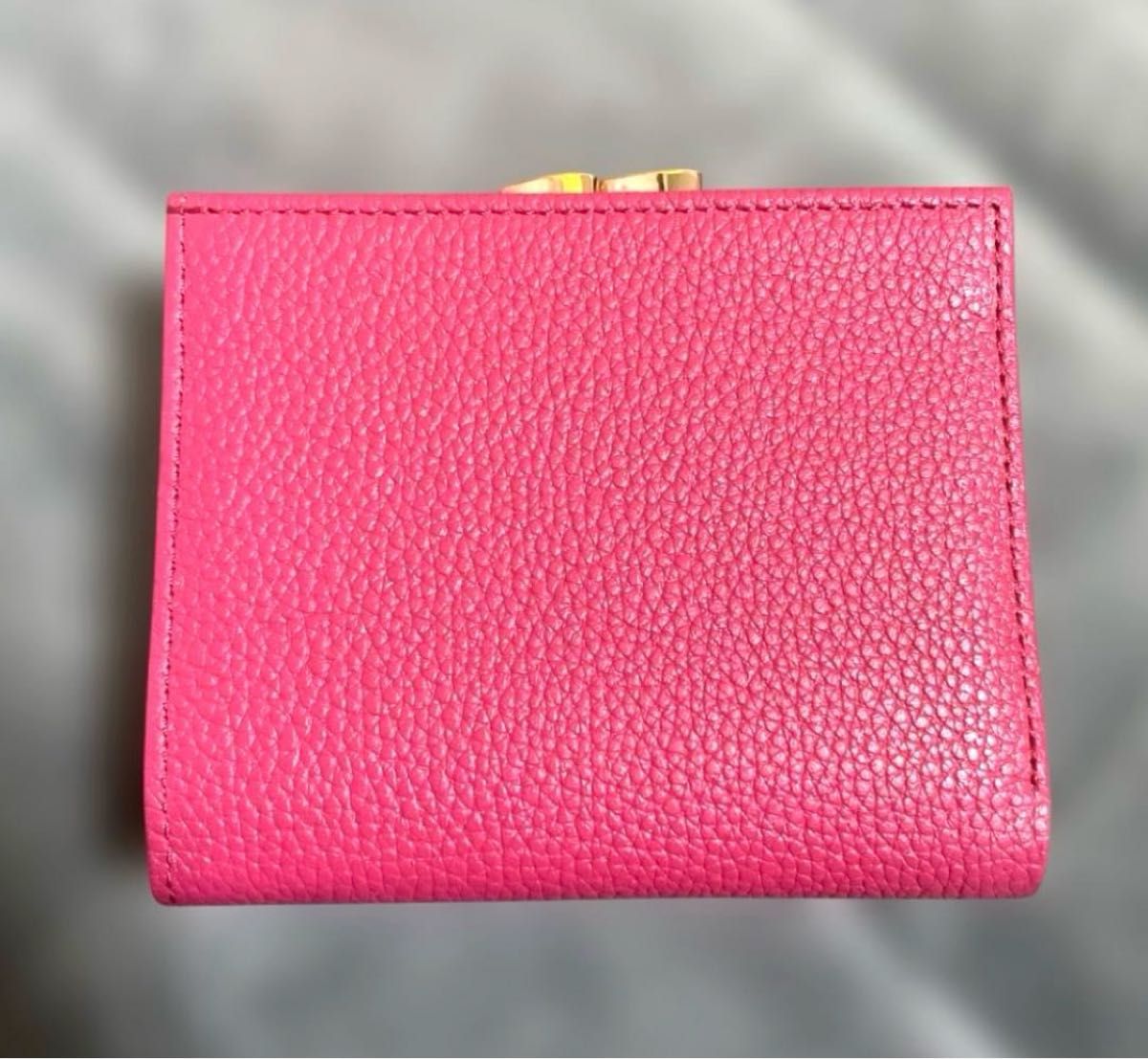 新品未使用/箱付き】皇居限定二つ折がま口財布 ローズピンク 皇居