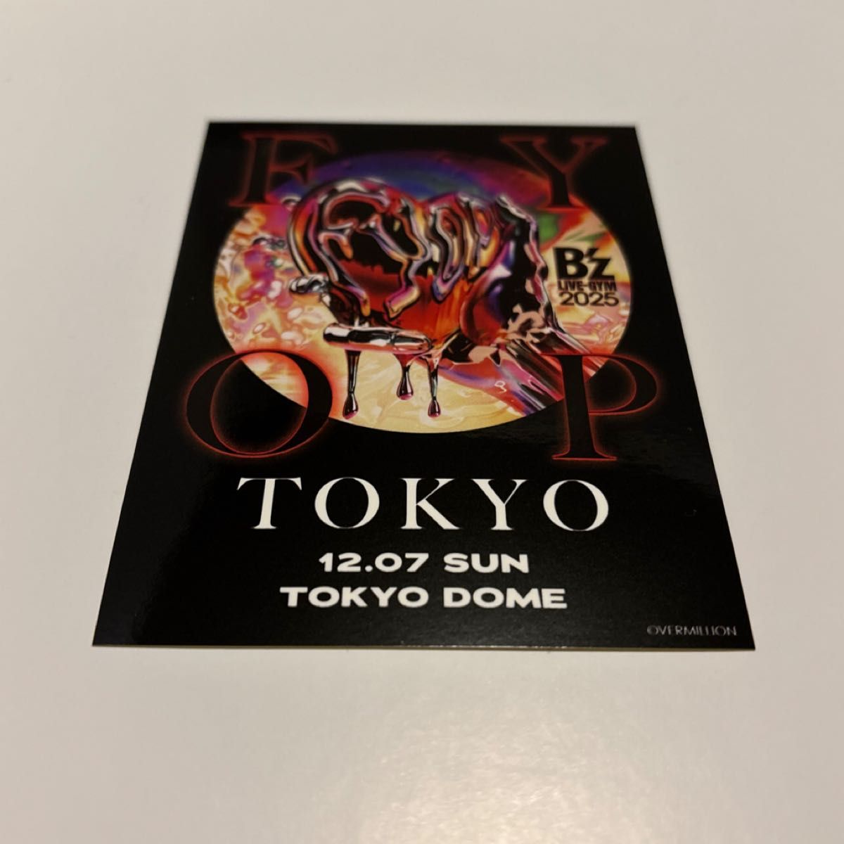 B'z FYOP メモリアルプレート 東京ドーム ステッカー 12/6 12/7 B'z
