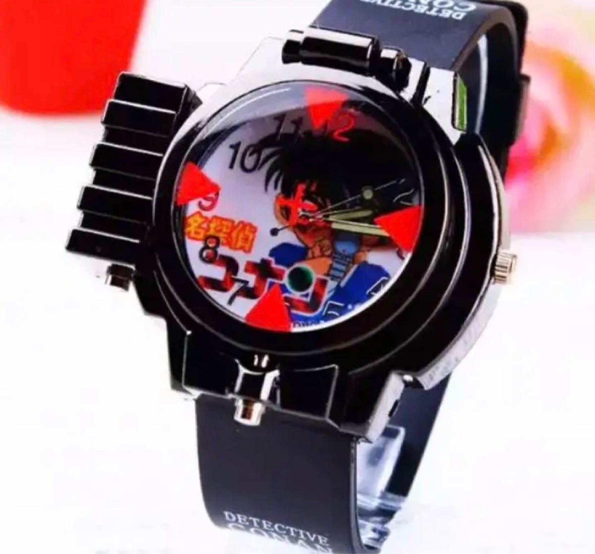 名探偵コナン アクリルクロック 麻酔銃型デザイン 壁掛け時計 江戸川