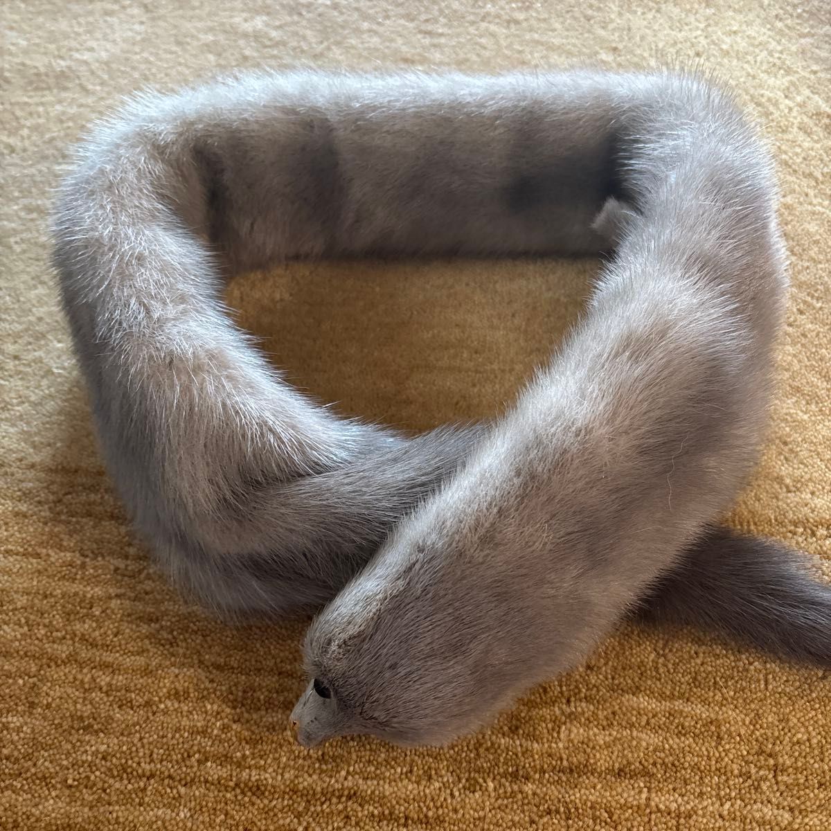 剥製 マフラー襟巻き 毛皮リアルファー 顔手足つき ミンク｜Yahoo