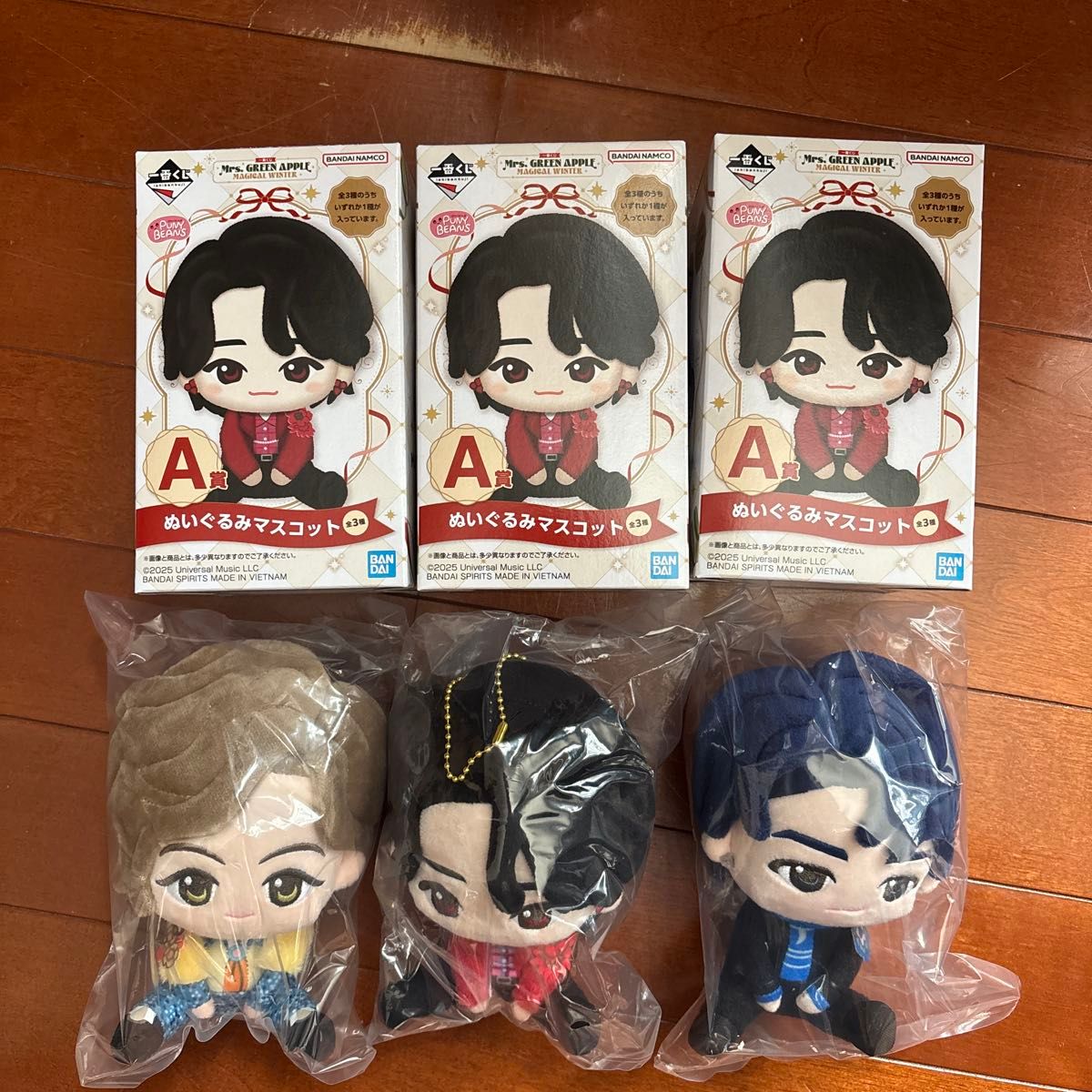 Mrs GREEN APPLE 一番くじ A賞 ぬいぐるみマスコット 3種セット｜Yahoo