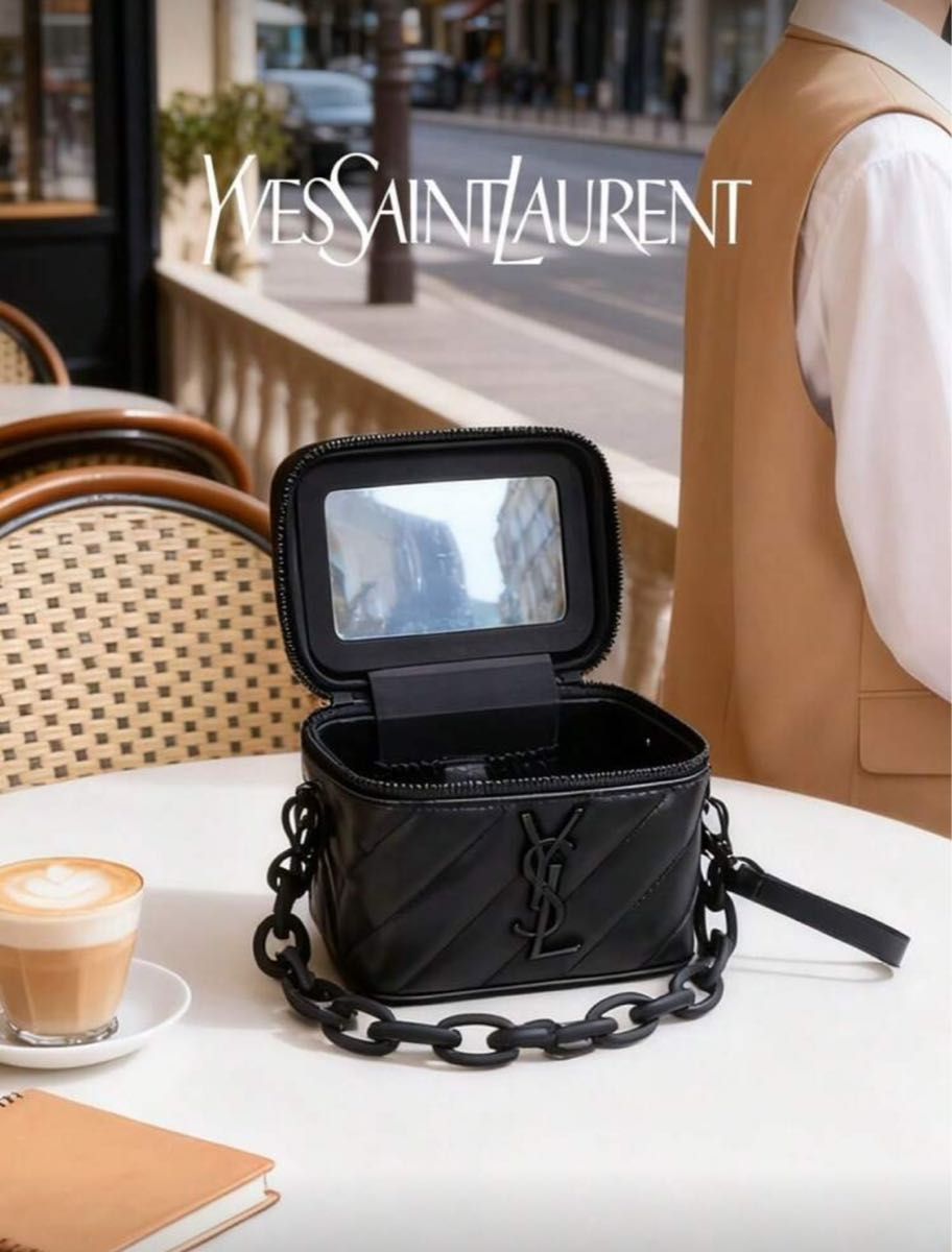 未使用品 イヴサンローラン YSL ヴァニティポーチ チェーンバッグ