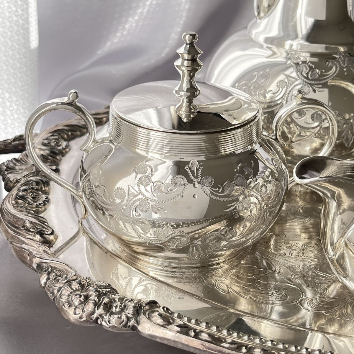 Cooper Bros】 ビクトリアン ティーセット 4点【シルバープレート