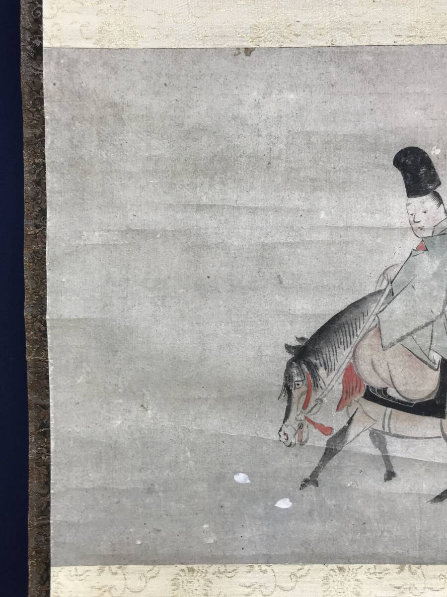 模写/尾形光琳/在原業平/東下り図/人物図/横物/平家物語/掛軸☆