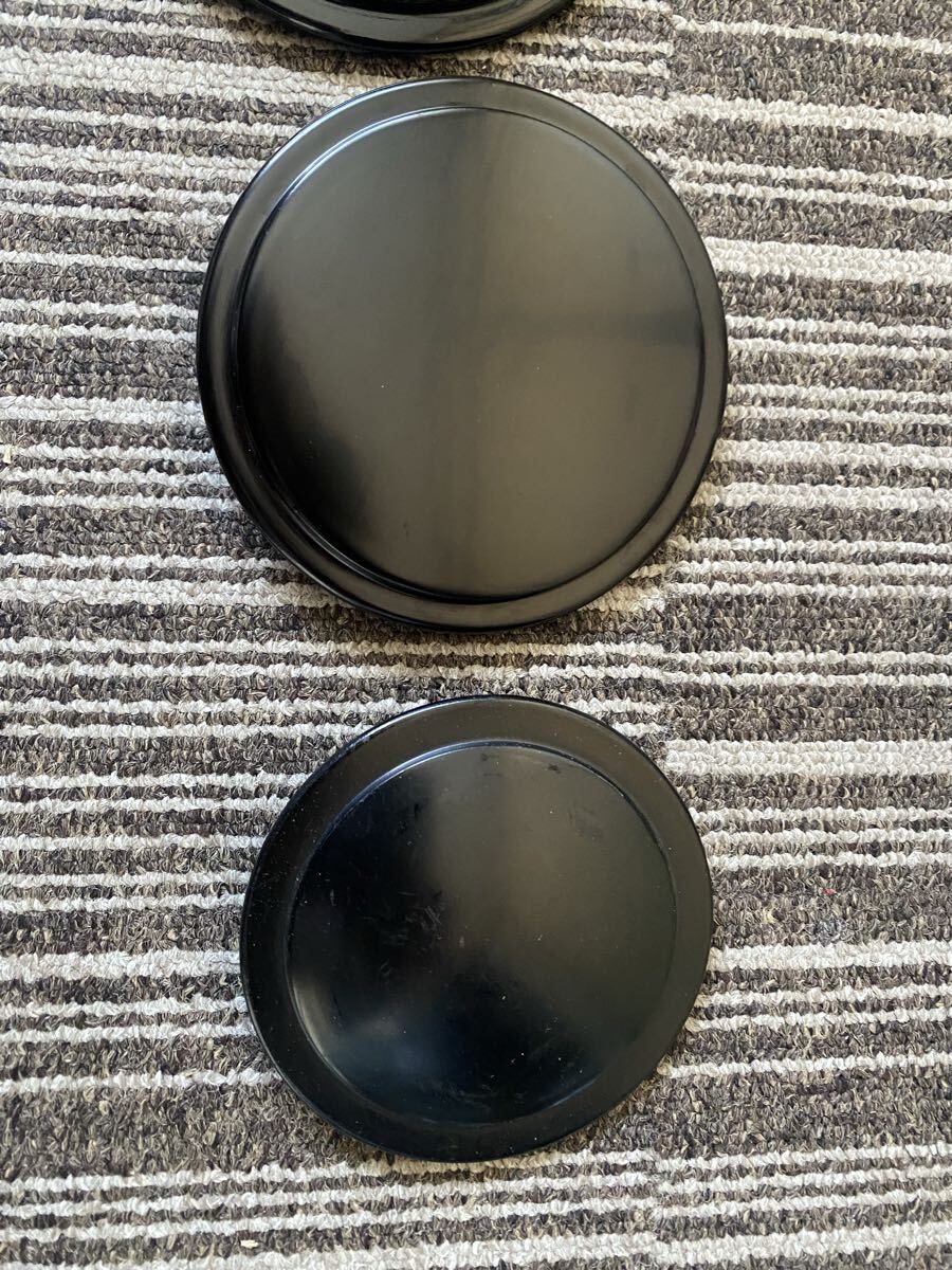 茶道具 塗蓋 黒塗 漆器 水指 替蓋 一文字 まとめ 4点 木製 未