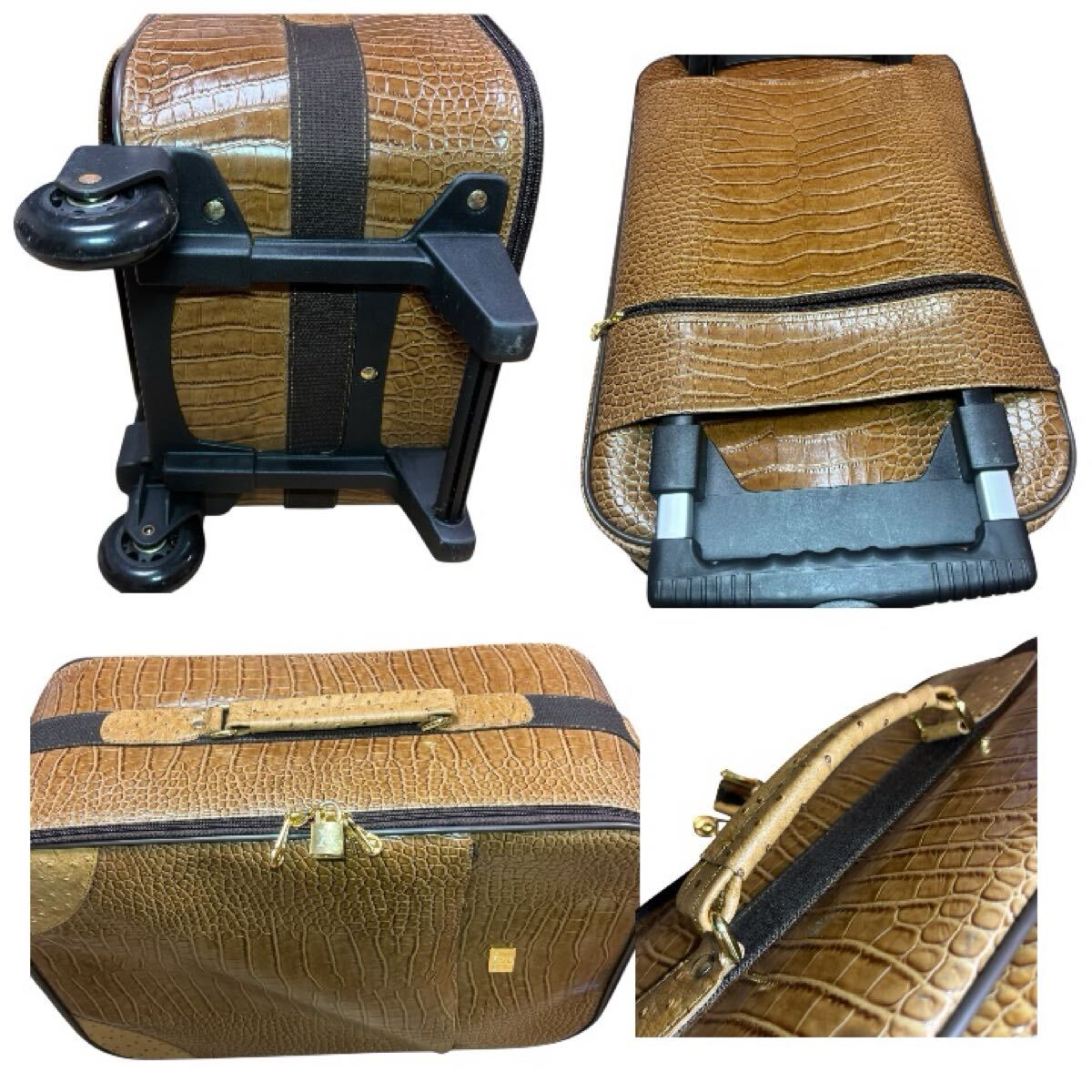 希少】珍しい 新品未使用 Valentino Marudini クロコ型押し キャリー