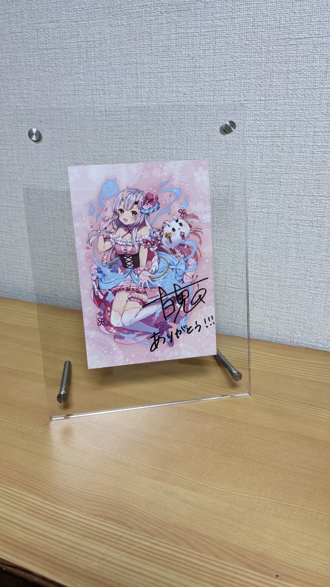 ホロライブ 百鬼あやめ 活動一周年記念 直筆サイン入りポストカード