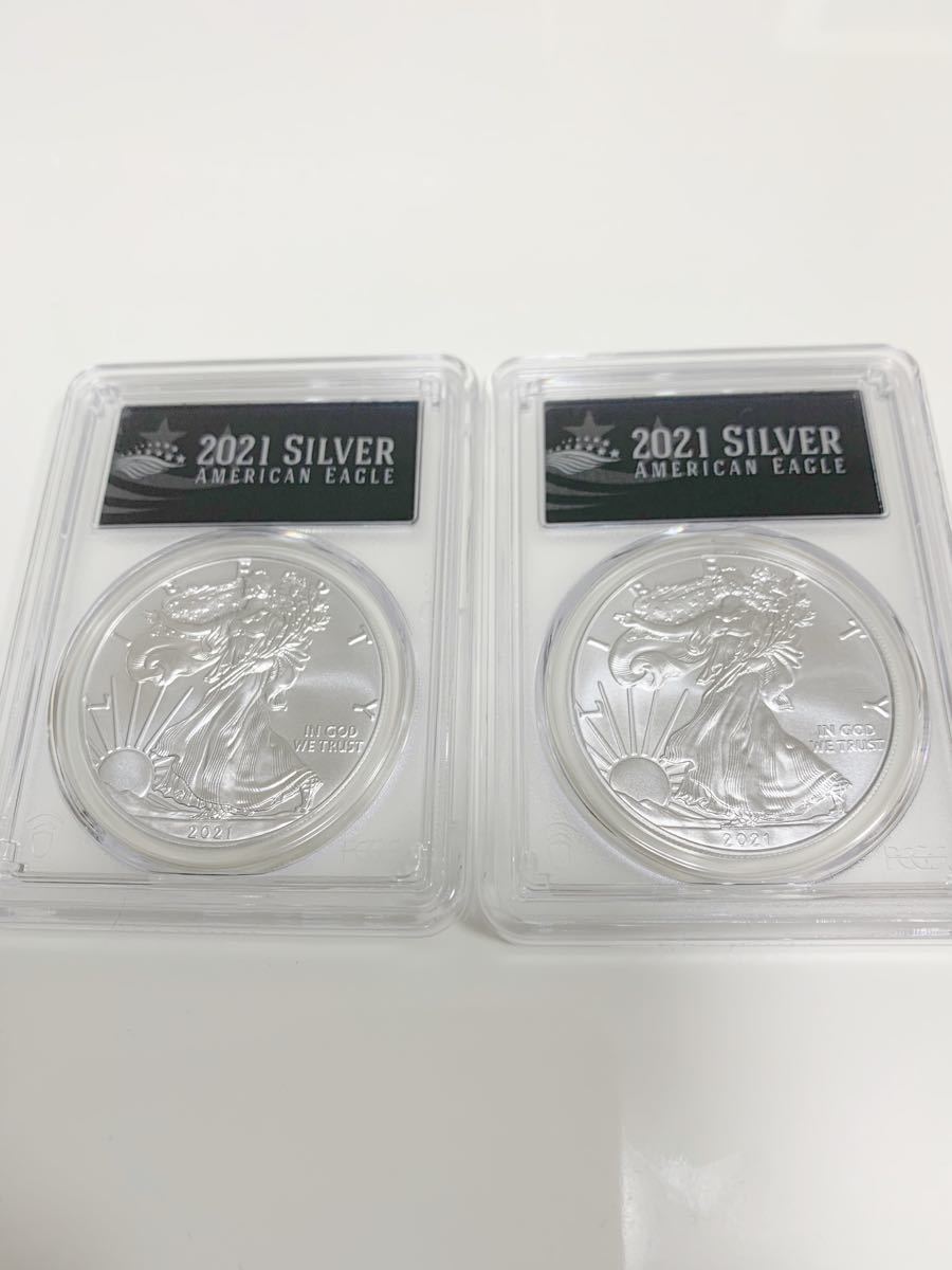 ☆安心の最高鑑定〜イーグル銀貨 PCGS MS70 2セット