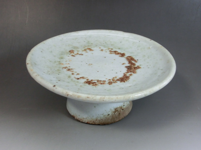 杯台□古い時代物青磁盃台 砂高台 酒器 ぐい呑み台 古玩