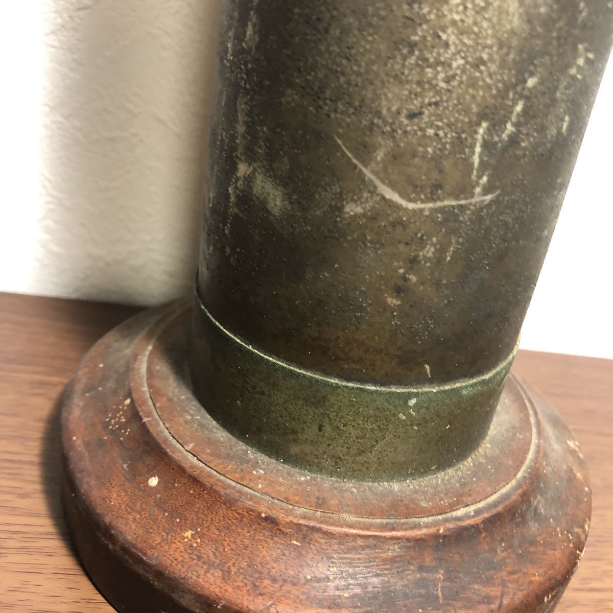 ♥珍品 錫製 茶入れ 征露記念 砲弾型 骨董品 ♥珍品 錫製 茶入れ 征露