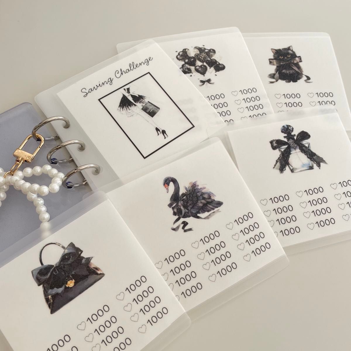 ましかくバインダー 貯金リフィル ブラックコケット ダークコア 韓国