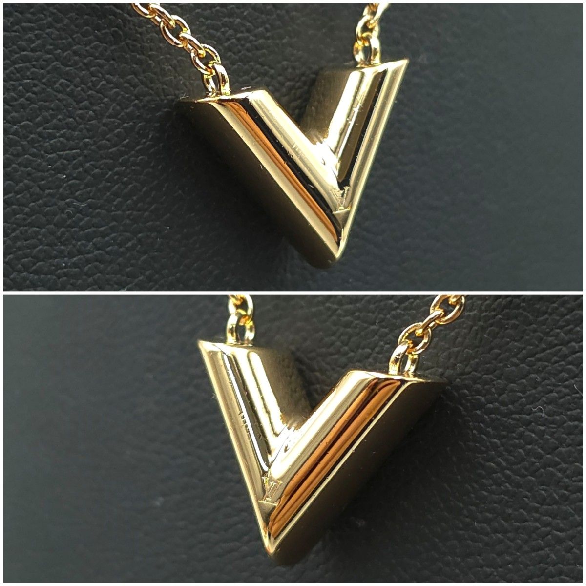 現行品 ルイヴィトン エセンシャルV ネックレス ゴールド ナノグラム