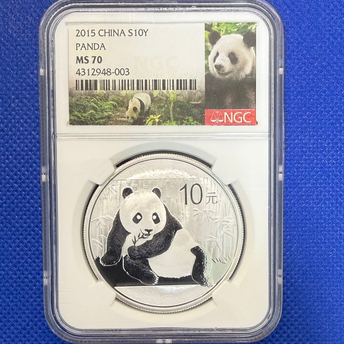 中国 パンダ銀貨 2015年 シルバー 純銀 1オンス銀貨 NGC MS70 鑑定