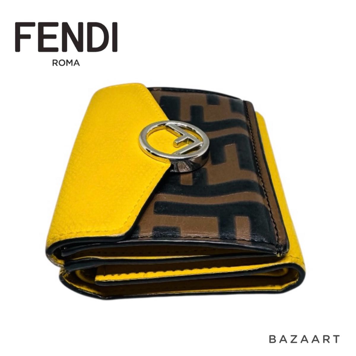 極美✨フェンディ 三つ折り財布 エフイズ FFロゴ ズッカ エンボス バイ