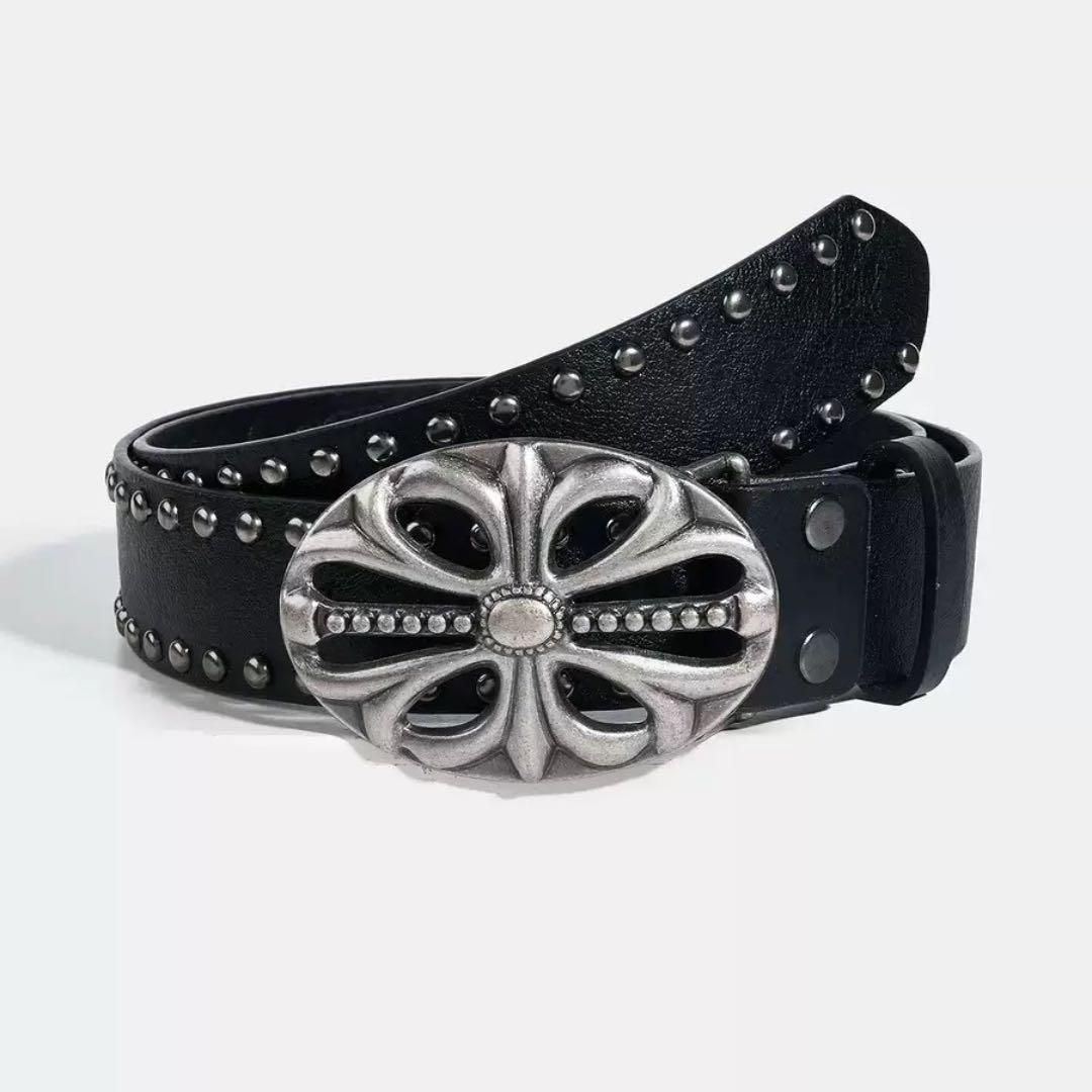 ベルト 十字架 クロスバックル グランジ スタッズ y2k パンク 男女兼用