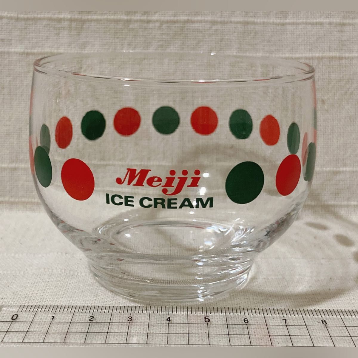 明治アイスクリーム グラス カップ 6個セット 昭和レトロ 雑貨 ドット
