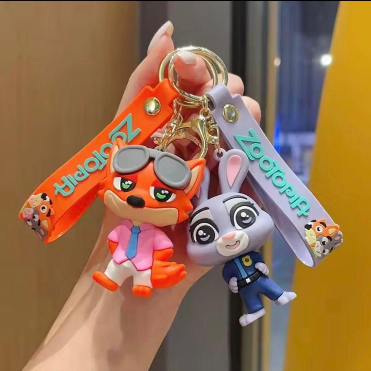 ペアセット】ズートピア キーホルダー ストラップ ニック＋ジュディ