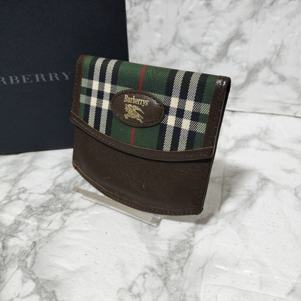 BURBERRY ノバチェック グリーン 折り財布 7713 BURBERRY ノバチェック