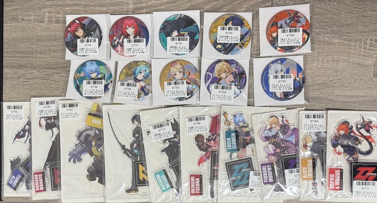 ゼンレスゾーンゼロ 缶バッジ ビッグアクリルスタンド 全種 コンプ