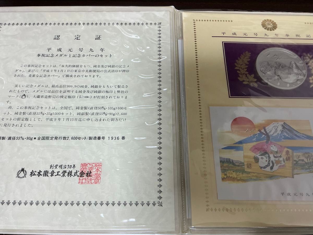 純銀90g 平成6年6月6日記念メダルと封筒セット 純銀90g 平成6年6月6日