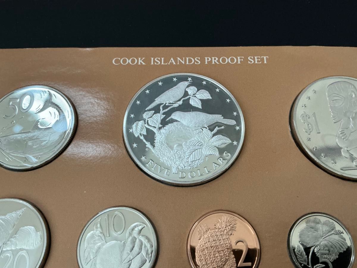 1975年クック諸島プルーフコイン8種セット 証書付 5ドル大型銀貨(27 3g