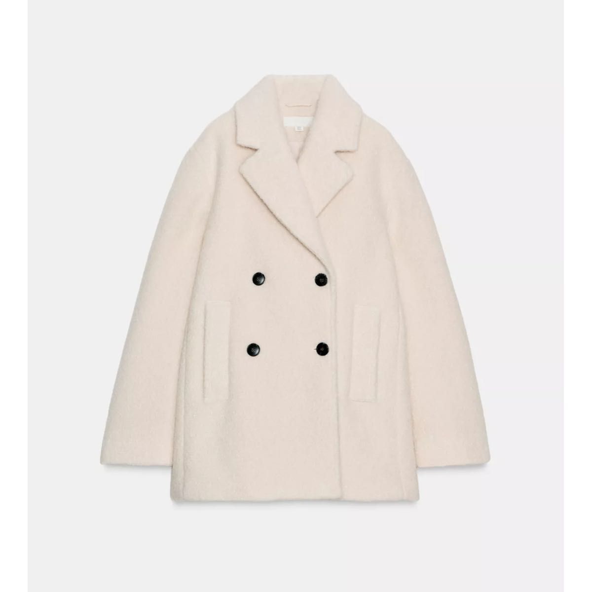 ZARA ブークレダブルブレストミディ丈コート Sサイズ｜Yahoo!フリマ