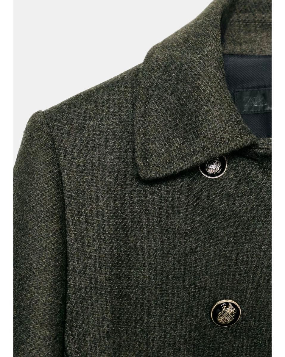 ZARA ウールダブルブレストコート Sサイズ 新品 カーキ｜Yahoo!フリマ