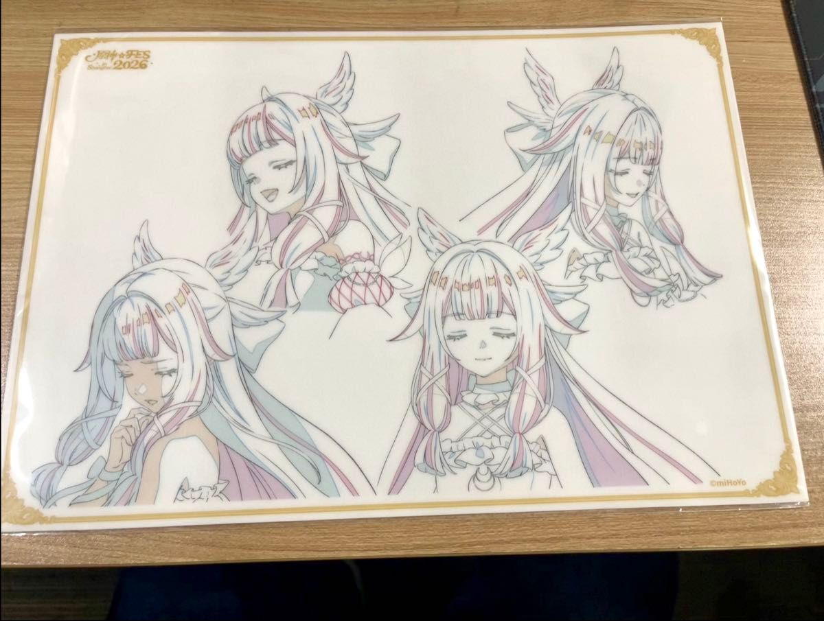 原神fes フェス vipチケット 特典PVCデスクマット 原画 コロンビーナ