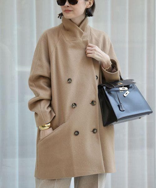 125y 美品 定6 1万 ドゥーズィエムクラス カシミヤ混ショートダブル