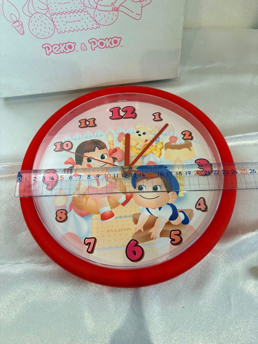 不二家 ペコちゃん ポコちゃん 壁掛け時計 赤 レッド｜Yahoo!フリマ