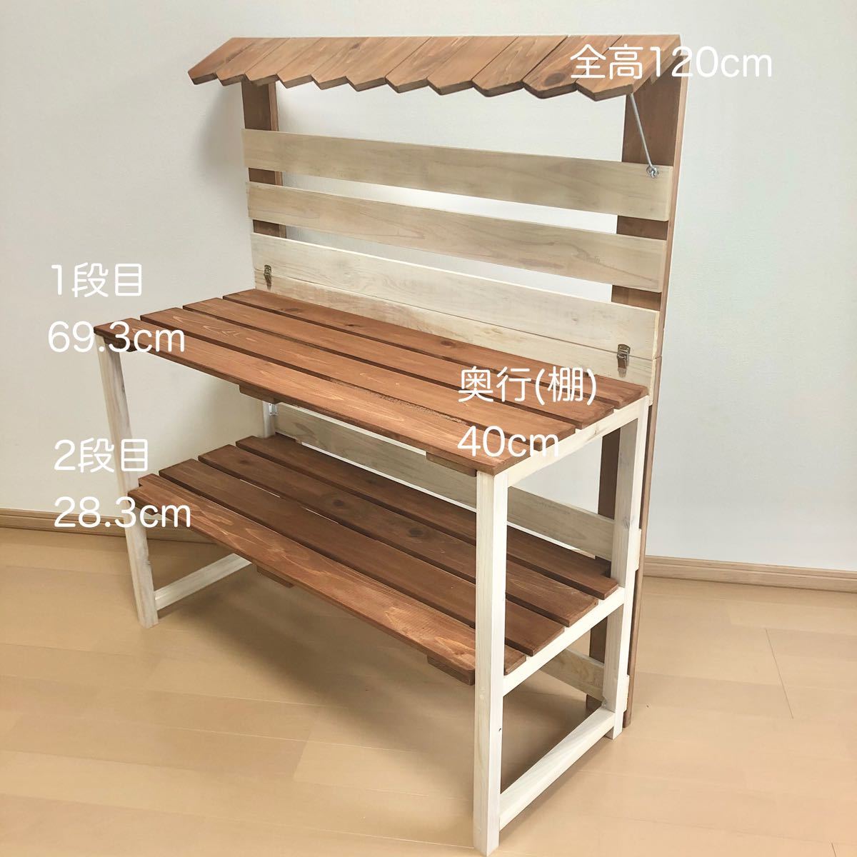 週末割引】イベント什器 軽量 2段 マルシェ ディスプレイ 折りたたみ